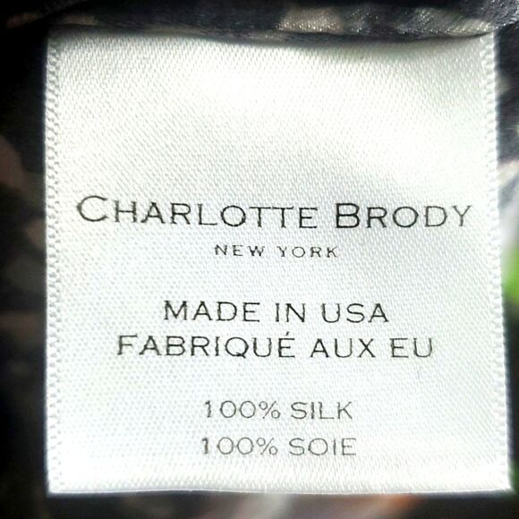 CHARLOTTE‎ BRODY RUFFLE FIT & FLARE DRESS - BLACK POPLAR SILK  Size L - Picture 10 of 10